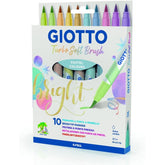 Rotulador Giotto Turbo Soft Brush Pastel 10 Colores Surtido | Giotto | Pack 1 Unidades